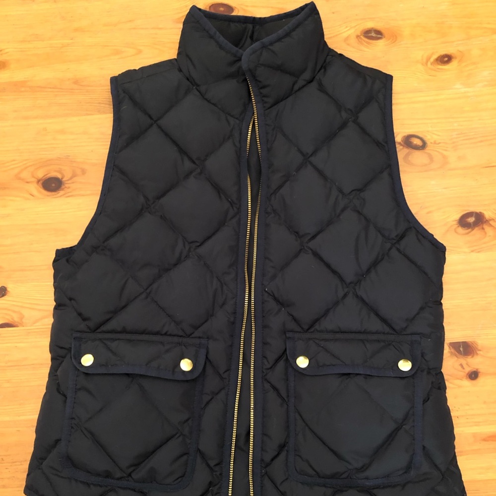 New navy down vest from J. Crew
